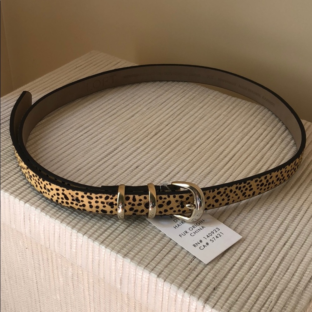 Real fur thin belt